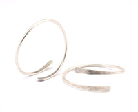 Hand Hammered Cuff - 2 Antique Silver Plated Hand Hammered Cuff Bracelet Bangles (67x3mm) T117