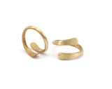 Brass Spiral Ring - 4 Raw Brass Spiral Adjustable Rings N052