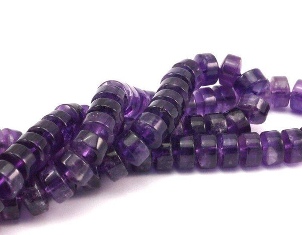 Amethyst 11mm Rondella Gemstone Beads 15.5 Inches Full Strand T022
