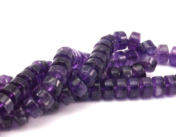 Amethyst 11mm Rondella Gemstone Beads 15.5 Inches Full Strand T05