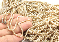 Vintage  Glass Pearl Beads , 3 to 6mm 17 inch. 1 Strand T007