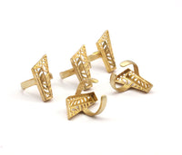 5 Raw Brass Adjustable Rings N057