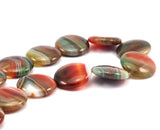 Agate 30mm Coin Gemstone Beads-full Strand 15.5 Inches T02