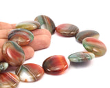 Agate 30mm Coin Gemstone Beads-full Strand 15.5 Inches T02