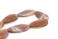 Agate 50x27 Mm Oval Gemstone Beads 15.5 Inches T022