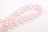Pink Quartz 16mm Faceted Gemstone Round Beads Full Strand T022