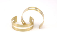 Brass Striped Cuff - 2 Raw Brass Cuff Bracelet Bangle (20x155x0.80mm) Brc198