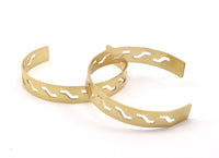 Brass Zigzag Cuff - 2 Raw Brass Zigzag Cuff Bracelet Blank Bangles Without Holes (10x145x1mm)  BRC124