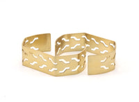 Brass Zigzag Cuff - 2 Raw Brass Zigzag Cuff Bracelet Blank Bangle Without Holes (20x145x1mm)  BC102