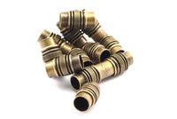 Brass Magnetic Clasp, 5 Antique Brass Magnetic Clasps For Leather Cord (17x10mm)   Y306 Y060