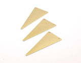 Triangle Necklace Charm, 10 Raw Brass Triangle Charms 2 Holes (54x23x0.70mm)   C006