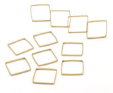 Square Choker Finding, 100 Raw Brass Square Connectors (12mm) BS1672