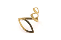 Brass Chic Ring - 10 Raw Brass Adjustable Chic Ring Settings - 16-17mm / 23 Gauge Mn39