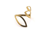 Brass Chic Ring - 10 Raw Brass Adjustable Chic Ring Settings - 16-17mm / 23 Gauge Mn39