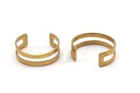 Brass Ring Setting - 10 Brass Adjustable Ring Settings - 16-17mm / 23 Gauge Mn19