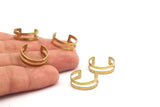 Brass Ring Setting - 10 Brass Adjustable Ring Settings - 16-17mm / 23 Gauge Mn19
