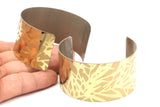 Steel Cuff Bracelet - Stainless Steel Textured Bright Cuff Bracelet (35x155x0.80mm) BRC104