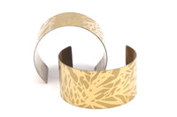 Steel Cuff Bracelet - Stainless Steel Textured Bright Cuff Bracelet (35x155x0.80mm) BRC104