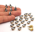 Black Diamond Swarovski - 5 Black Diamond Swarovski Crystal Drop Raw Brass Prong Settings (13x8mm) Y360 Y161