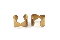 Brass Ring Setting - 10 Raw Brass Adjustable Ring Settings - (16x17mm) / 23 Gauge MN15