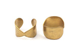 Brass Ring Setting - 10 Raw Brass Adjustable Ring Settings - (16x17mm) / 23 Gauge MN15
