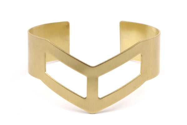 Brass Chevron Bracelet, 2 Bracelet Cuff Bangles  (19x151x0.80mm) BRC 172