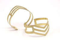 Brass Chevron Bangle, 4 Bracelet Cuff Bangles  (19x151x0.80mm) BRC201