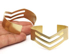 Brass Chevron Bangle, 4 Bracelet Cuff Bangles (19x151x0.80mm) Brc 180