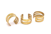 Brass Ring Setting - 10 Raw Brass Adjustable Ring Settings - (16-17mm / 23 Gauge )MN24