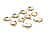 Raw Brass Leverback, 24 Raw Brass Leverback Earring Findings (12x15mm) K623