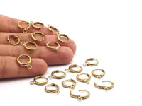 Raw Brass Leverback, 24 Raw Brass Leverback Earring Findings (12x15mm) K623