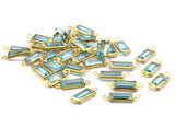 20  Lucite With Brass Frame Caged Connectors 16x5.50mm  F025