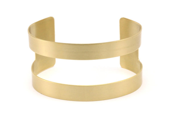 Brass Cuff Bangle - 2 Raw Brass Cuff Bracelet Bangles (35x145x0.80mm)  BRC183