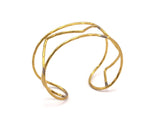 Brass Boho Cuff,2 Raw Brass Wire Bracelet Brc148