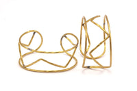 Brass Boho Cuff,2 Raw Brass Wire Bracelet Brc148