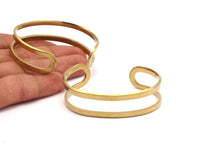 Brass Cuff Bangle - 2 Raw Brass Cuff Bracelet Bangles (17x145x2mm)  BRC184