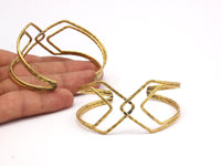 Brass Boho Cuff, 2 Raw Brass Wire Bracelet Brc140