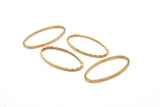 Brass Oval Ring , 40 Raw Brass Oval Faceted Ring, Connector, Charms  (30x15x1mm) N0530