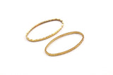 Brass Oval Ring , 40 Raw Brass Oval Faceted Ring, Connector, Charms  (30x15x1mm) N0530