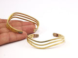 BohoChic Designed Bracelet, 2 Raw Brass Wire Bracelets BRC186