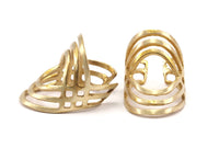 Brass Bohemian Ring, 2 Raw Brass Adjustable Rings - N006