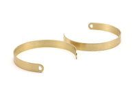 Raw Brass Blank - 4 Raw Brass Cuff Bracelet Blank Bangles With 2 D Shaped Holes (8x145x1mm) Brc192