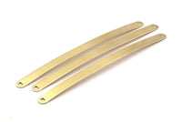 145mm Stamping Blank, 5 Raw Brass Bracelet Stamping Blanks With 2 D Shaped Holes ( 8x145x1mm) D0381