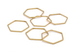 Hexagon Ring Charm, 50 Raw Brass Hexagon Shaped Ring Charms (20x0.80mm) BS 1175