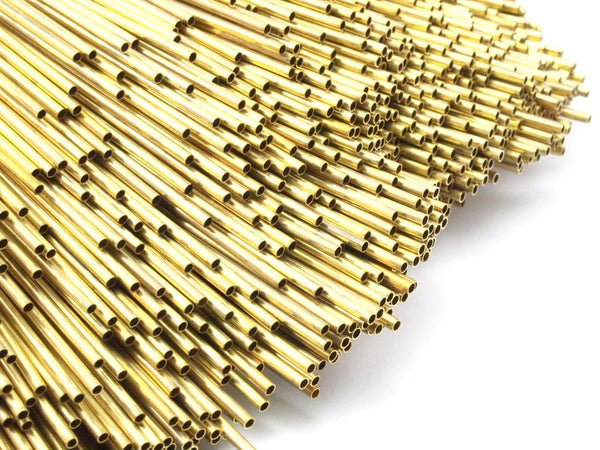 Brass Himmeli Tubes - 24 Raw Brass Himmeli DIY Tube Beads (2x125mm)