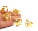 3 Raw Brass Adjustable Rings N0024