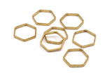 Brass Hexagon Charm, 50 Raw Brass Hexagon Ring Charms (16x0.8x2mm) BS 1182