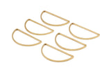Brass Half Moon - 24 Raw Brass Semi Circle Connectors (15x30x1mm) D0011