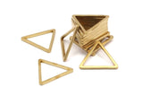 Brass Triangle Charm, 25 Raw Brass Open Triangle Ring Charms (20x1.2mm) D0109