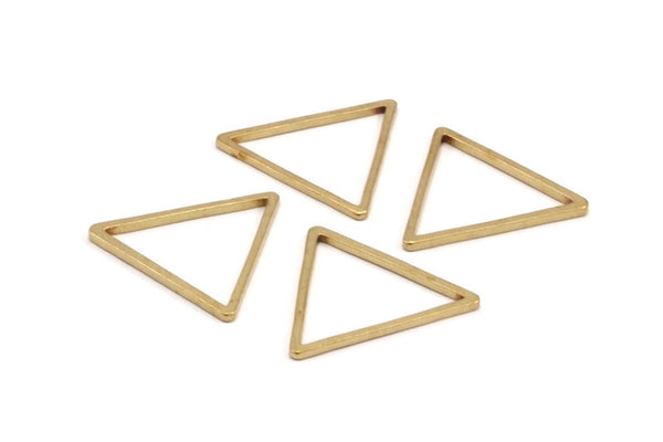 Brass Triangle Charm, 25 Raw Brass Open Triangle Ring Charms (24x1.2mm) D0110